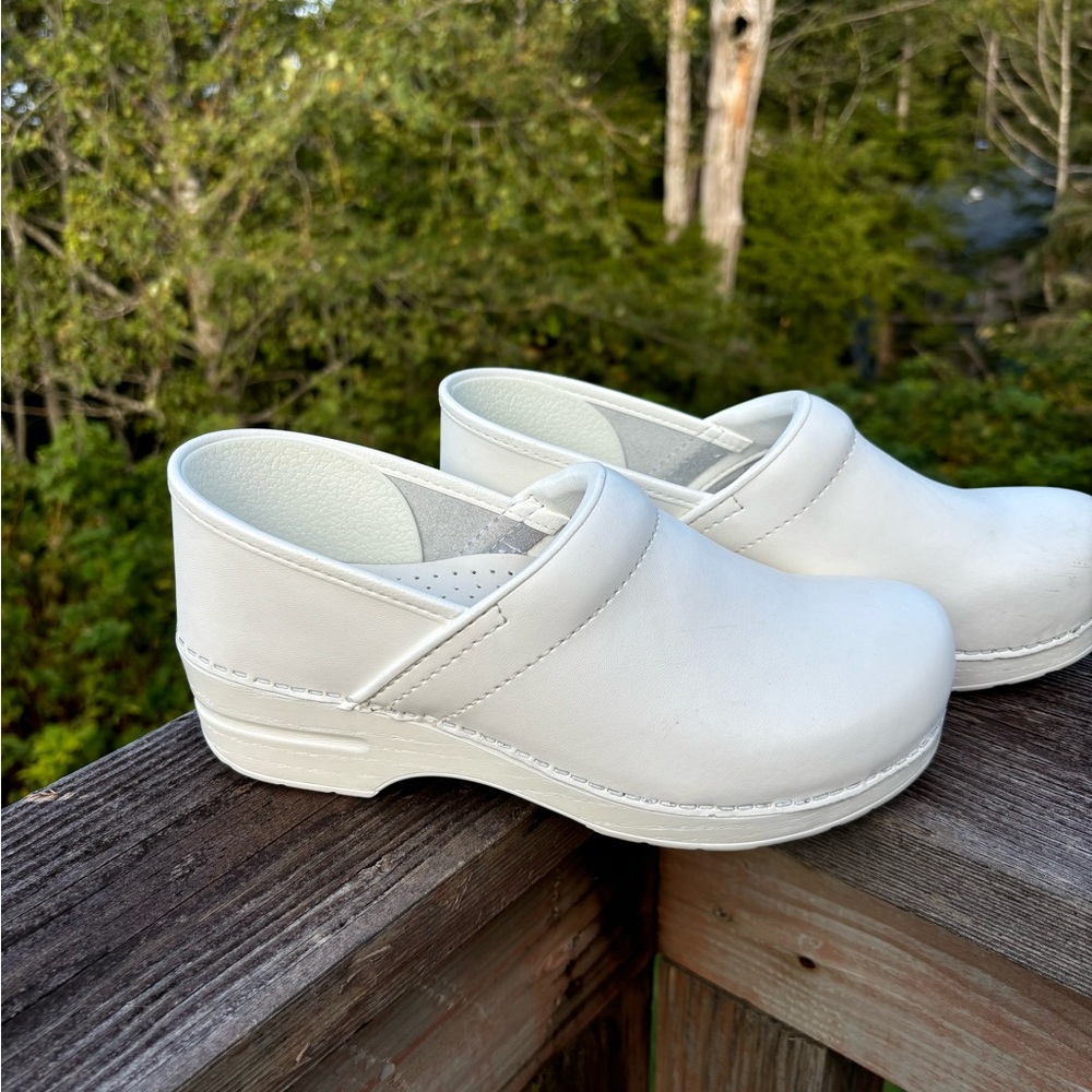 Dansko white clogs
